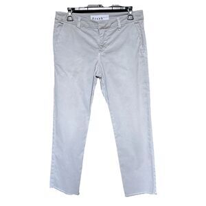 Frank & Eileen Wicklow Size 6 Crop Chinos Light Gray Pants Beige Stretchy